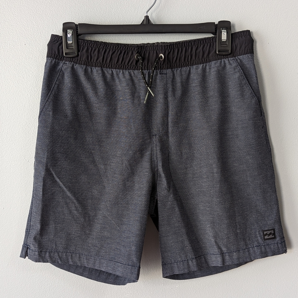 Billabong Boys Charcoal Gray Elastic Waist Shorts